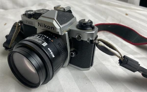 Vtg Nikon FM2 Silver 50mm SLR Analog Film Camera Nikkor 1:1.4 Tiffen 52mm Filter - Picture 1 of 11