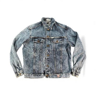 Vintage Georges Marciano Guess Jacket Mens XL Blue Acid Wash Denim Trucker 80s - Image 1 of 4