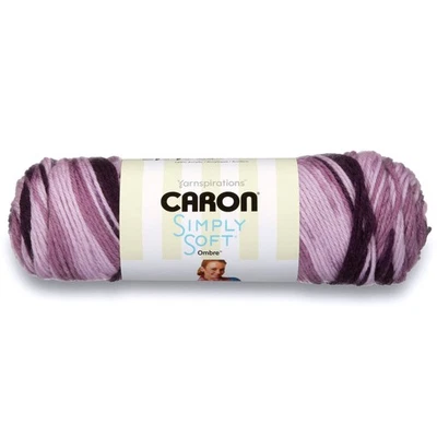 Caron Simply Soft Ombre Yarn (4) Medium Gauge 100% Acrylic-5oz-Grape - Image 1 of 4