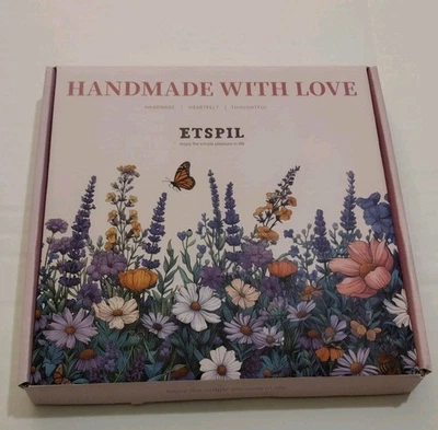  Kit de bordado PETSPIL para principiantes, caja abierta, 3 patrones florales, 33 puntadas Foto 1 de 4