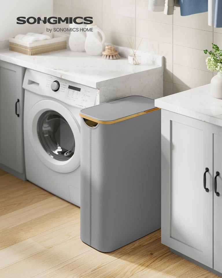 SONGMICS Pfandflaschen Sammelbehälter，Wäschekorb mit Deckel, Wäschesammler - Bild 1 von 1