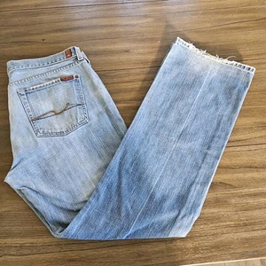 7 For All Mankind Slight Flare Bootcut Jeans (T520061U-061U)-Sz 34 USA Made Vtg - Picture 1 of 17
