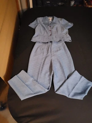 SAG HARBOR Women’s 3 PC Suit Blue Size 16P Has  Jacket, Under Shirt & Pants - Image 1 of 4