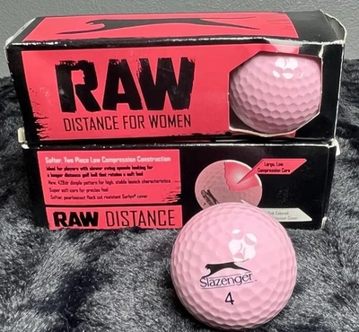 Pelotas de golf Slazenger Raw Distance rosadas para mujer 2 piezas baja compresión sensación suave Foto 1 de 4