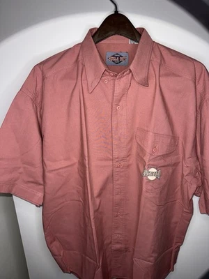 Camisa De Colección Bugle Boy 1977 Manga Corta Abotonada XL Roja Logo Bolsillo Informal Foto 1 de 4