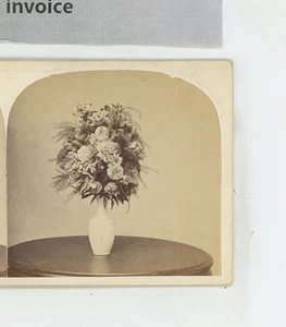 Blumenvase Floral Robinson Brothers Stereoview um 1870 - Bild 1 von 3