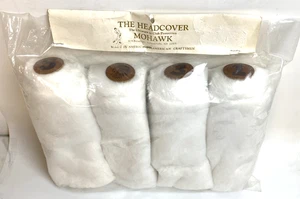 4 Vintage Mohawk Golfschläger Kopfbedeckungen Weiß Kunstfell & Leder Neu - Bild 1 von 7