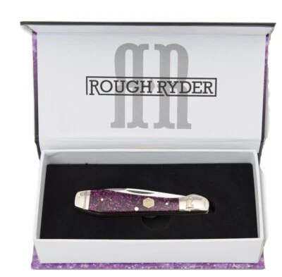 Rough Rider pocket knife Wharncliffe Blade purple Sparkle Handle - Image 1 of 3
