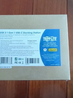 Tripp U442-DOCK1 Lite USB 3.1 Gen 1 USB-C Docking Station NEW - Image 1 of 2