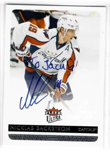 Nicklas Backstrom Signed 2014/15 Fleer Ultra Card #194 Personalized To Jacob - Picture 1 of 1