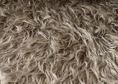 Zottelstoff Fell braun meliert Plüsch Kunstfell basteln Weihnachten Karneval - Bild 1 von 3