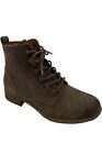 Earth Leather Lace-up Ankle Boots Janel Walnut