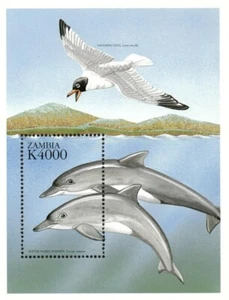 Zambia 1999 - Sea Bird and Dolphin - Souvenir Sheet - Scott 830 - MNH - Picture 1 of 1
