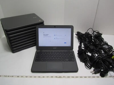 Lot of 10 Acer Chromebook Laptop Computers w/ Chargers 11.6" 16GB 4GB RAM C731 A - Image 1 of 4