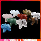 Crâne d'éléphant en cristal de quartz naturel sculpté énergie de guérison pierre statue animale