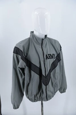 US Army IPFU Physical Fitness Jacket Gray JWOD Skilcraft Made in USA Mens Large - Image 1 of 4