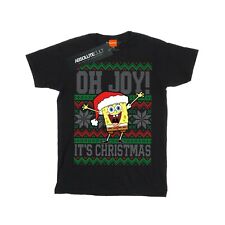 SpongeBob SquarePants Mens Oh Joy! Christmas Fair Isle T-Shirt (BI43876)