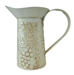 Distress Painted Tin Pitcher - Picture 1 of 3