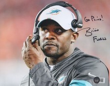 Brian Flores VIKINGS Autographed Signed MIAMI DOLPHINS 8x10 Photo Beckett BAS