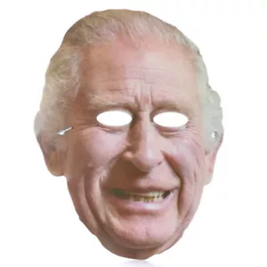 4 x Prince King Charles Face Cardboard Mask D Day Anniversary Fancy Dress - Picture 1 of 1