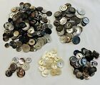 Unique Lot Of 375+ Vintage Mother Of Pearl Mop Buttons Mostly Large Smokey Black