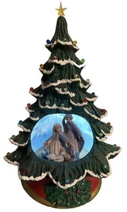 VTG Unique Hand painted Ceramic Christmas Tree W/ Nativity Scene. Hobbyist READ! - Picture 1 of 9