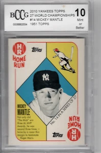 2010 Topps Yankees 27 World Championships #14 Mickey Mantle - Picture 1 of 2