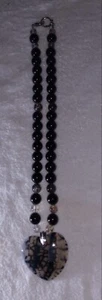 12" BLACK DRAGONS BLOOD & BLACK ONYX NECKLACE ,"BRAND NEW" !!! ๐๐๐ - Picture 1 of 7