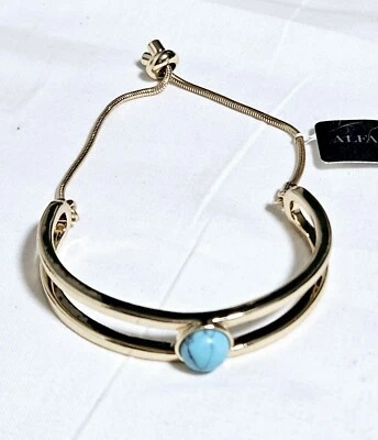 Pulsera Deslizante Alfani Tono Dorado Con Piedra Color Turquesa J13-3173 Foto 1 de 4