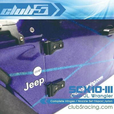 Juego completo de bisagras/boquillas (16 piezas) para SCX10 III Jeep JL Wrangler (SLS negro) Foto 1 de 4