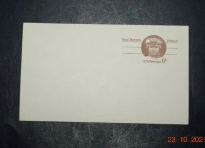 PAUL REVERE "PATRIOT" 6c Brown Postcard, UX 58, 1971 (3.25" x 5.50"), MNH, New - Image 1 of 3