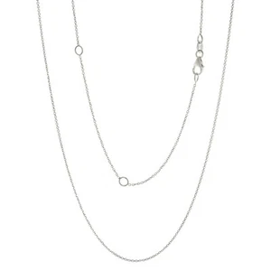 Italienische 14k Weißgold Rolo Kette Halskette verstellbar 16-20" 0,9mm bis 1,35mm - Bild 1 von 16
