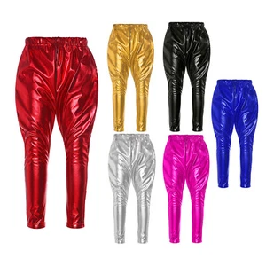 Kids Girls Glitter Harem Pants Sparkle Shiny Trousers for Casual Party Dancewear - Picture 1 of 77