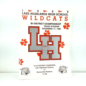 Lake Highlands Wildcats Vs Duncanville 1989 High School Football Playoff Program - Picture 1 of 2