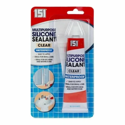 151 Guarnizione Bordo Sigillante Silicone Bianco Tubo Bagno Cucina Doccia 70g