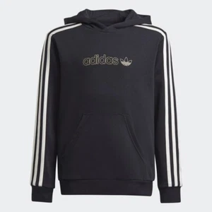 adidas Kid's SPRT Black/wonder White/matte Gold-tone Hoodie - Picture 1 of 4
