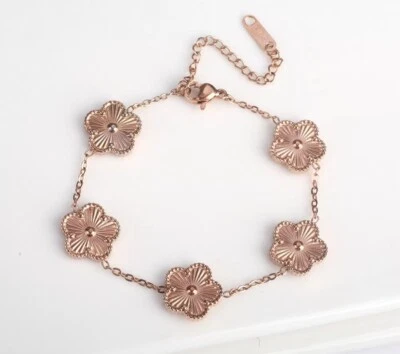 Armband Kleeblatt Blume Edelstahl  - Bild 1 von 2