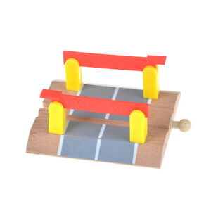Wooden Railway Accessories Railroad Crossing Bridge Train Slot Track Toys`uk S1