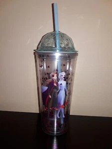 ELSA & ANNA -Frozen 2 Glitter Cup 20 oz. Tumbler with Straw -AMC exclusive #228V - Picture 1 of 2