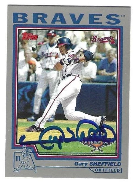 Autographed GARY SHEFFIELD  2004 Topps Opening Day Atlanta Braves card #105 COA - Image 1 of 1