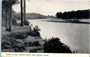 Scene on DES MOINES RIVER Iowa IA - Postcard - Picture 1 of 2