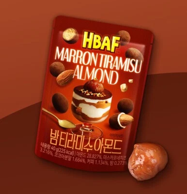 HBAF MARRON TIRAMISU ALMOND [NEW Flavor!!] [40g] KOREAN SNACK