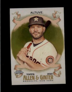 JOSE ALTUVE 2021 TOPPS CHROME ALLEN & GINTER #16 GOLD REFRACTOR #06/50 BC9886