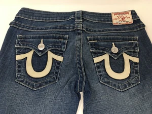 Herren True Religion Jeans JOEY 29 x 33 Low Rise Flare USA LEDER Hufeisen - Bild 1 von 11