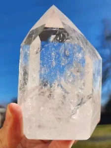 Clear Quartz Crystal Polished Tower Brazil 363 grams. - Picture 1 of 5