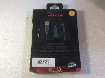 Rocketfish - 6' USB Mini B Cable with 5-to-4 Pin Adapter - Multi Model: RF-PCC10 - Image 1 of 3