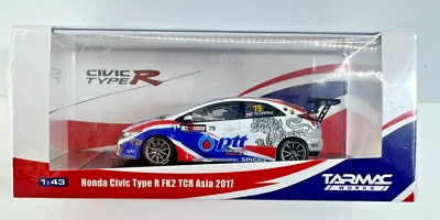 Tarmac Works 1:43 Honda Civic Type R FK2 TCR Asia 2017 Diecast - Tin Sritrai #79 - Image 1 of 4