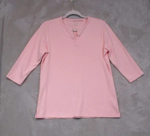 NWOT LL Bean Women's Cotton Tunic Three-Quarter-Sleeve Splitneck Green Women’s M - Picture 1 of 9