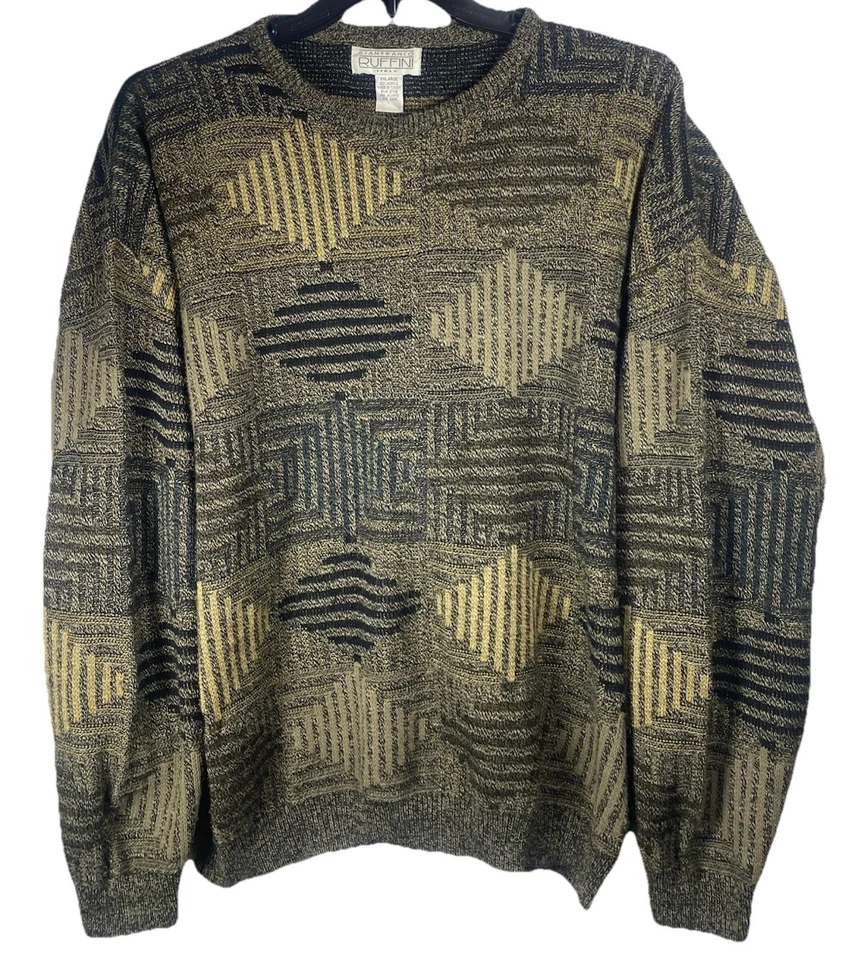 Suéter Pullover Gianfranco Ruffini Hombre XXL Hecho en Italia Vintage Tonos Tierra Foto 1 de 4