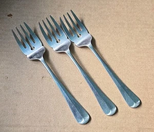3 tenedores de ensalada 4 dientes Cooper Bros 'QUEEN ANNE' satinado sin serif Inglaterra 6-1/2" - Imagen 1 de 7
